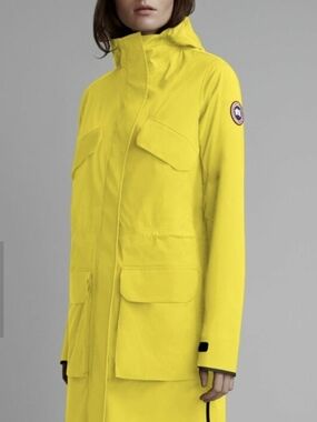 Canada Goose Yellow Seaboard Rain Coat with Reflective Stripes